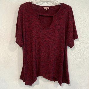 Juicy Couture Stretch Knit Top Single Strap at Neck S/S Asymmetrical Hem Size XL